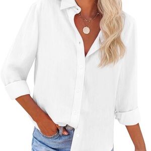 Women's White Button Down Shirt